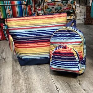 Large Rainbow Tote & Small Backpack Set